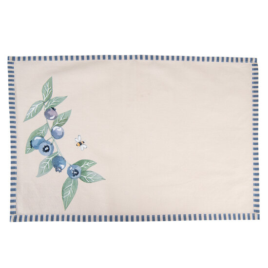 Clayre &amp; Eef   | PlacematsSet van 6 Beige, Blauw 48x33 cm | BBF40