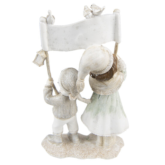 Clayre &amp; Eef   | Decoratie Beeld Kinderen Beige 14x7x23 cm | 6PR4806