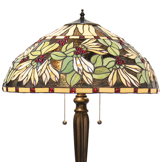 Clayre &amp; Eef   | Tiffany Vloerlamp Bruin Beige &oslash; 51x157 cm E27/max 2x60W | 5LL-5990