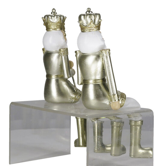 Clayre &amp; Eef   | Kerstdecoratie Beeld Notenkraker Goudkleurig 6x6x12/21 cm | 6PR4846