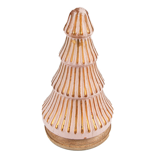 Clayre &amp; Eef   | Kerstdecoratie Kerstboom Roze &oslash; 13x24 cm | 65121