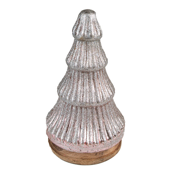 Clayre &amp; Eef   | Kerstdecoratie Kerstboom Roze &oslash; 13x24 cm | 65123