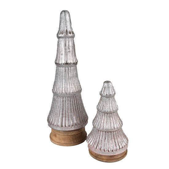 Clayre &amp; Eef   | Kerstdecoratie Kerstboom Roze &oslash; 13x24 cm | 65123