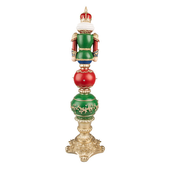 Clayre &amp; Eef   | Kerstdecoratie Beeld Notenkraker Rood, Groen 16x16x60 cm / 3xAA | 5PR0107