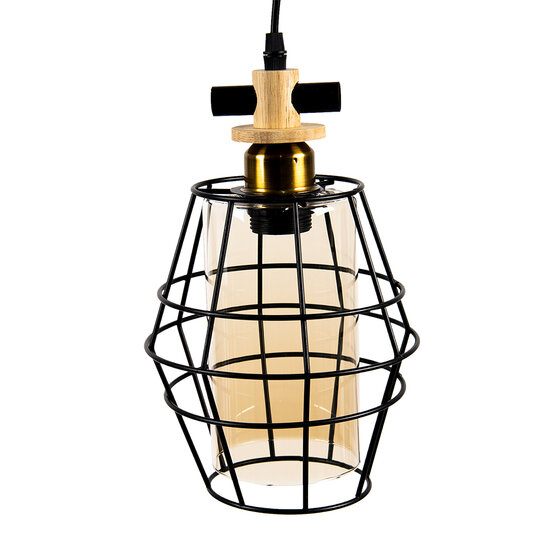 Clayre &amp; Eef   | Hanglamp Zwart 18x18x31 cm E27/max 1x40W | 6LMP755