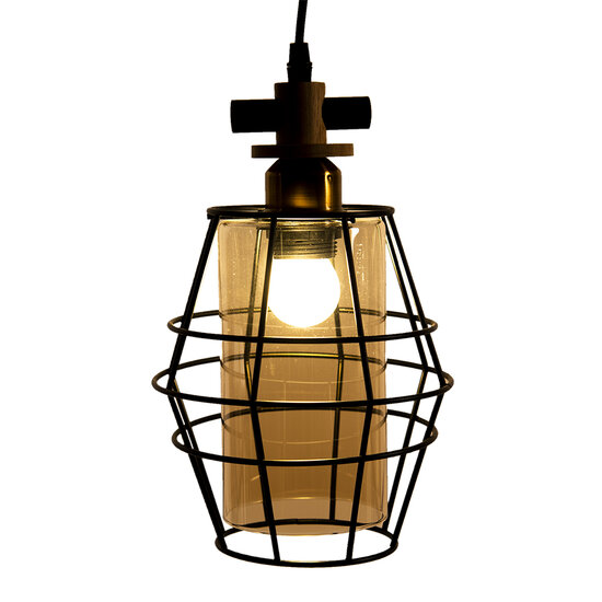 Clayre &amp; Eef   | Hanglamp Zwart 18x18x31 cm E27/max 1x40W | 6LMP755