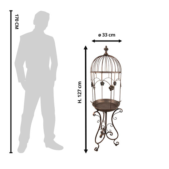 Clayre &amp; Eef   | Planthouder Bruin, Grijs &oslash; 39x127 cm | 5Y1044