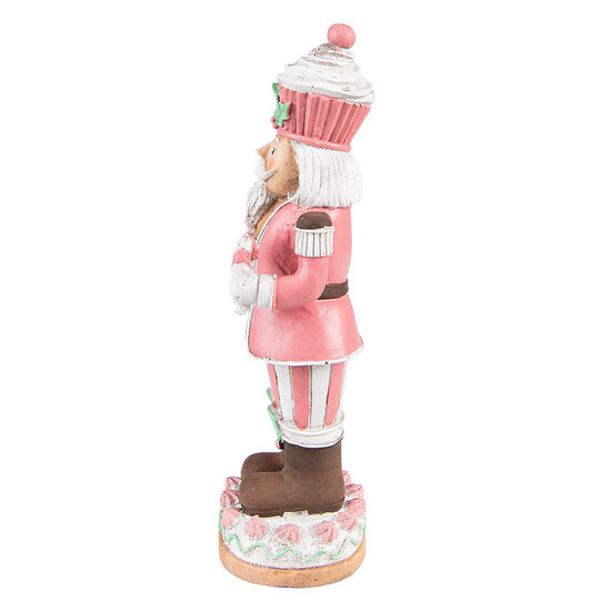 Clayre &amp; Eef   | Kerstdecoratie Beeld Notenkraker Roze 9x6x24 cm | 6PR3735