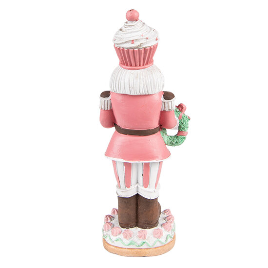 Clayre &amp; Eef   | Kerstdecoratie Beeld Notenkraker Roze 9x6x24 cm | 6PR3735