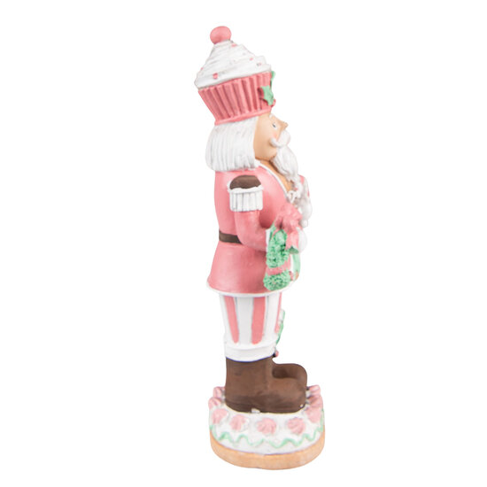 Clayre &amp; Eef   | Kerstdecoratie Beeld Notenkraker Roze 9x6x24 cm | 6PR3735