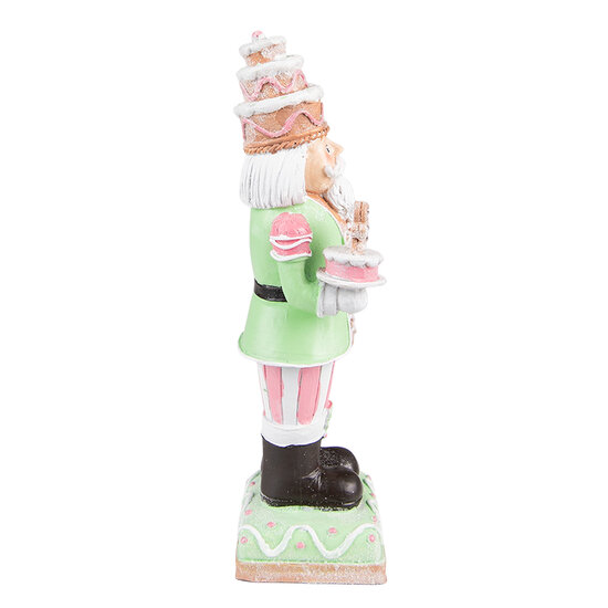 Clayre &amp; Eef   | Kerstdecoratie Beeld Notenkraker Groen, Roze 9x6x24 cm | 6PR3736