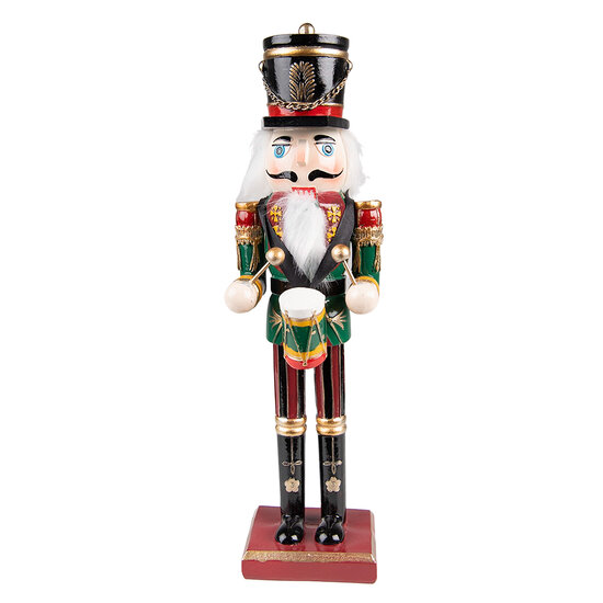 Clayre &amp; Eef   | Kerstdecoratie Beeld Notenkraker Groen Rood 9x7x30 cm | 6PR3811