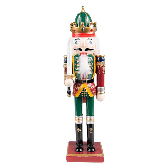 Clayre &amp; Eef   | Kerstdecoratie Beeld Notenkraker Groen Rood 9x7x30 cm | 6PR3813