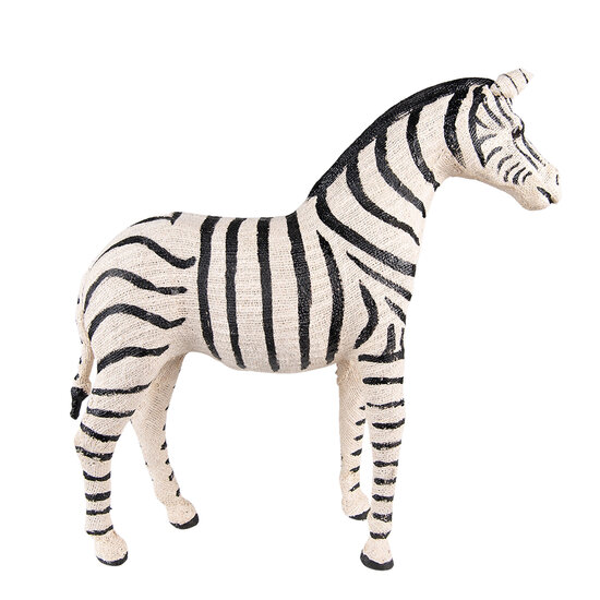 Clayre &amp; Eef   | Decoratie Beeld Zebra Zwart, Wit 27x10x28 cm | 65182M