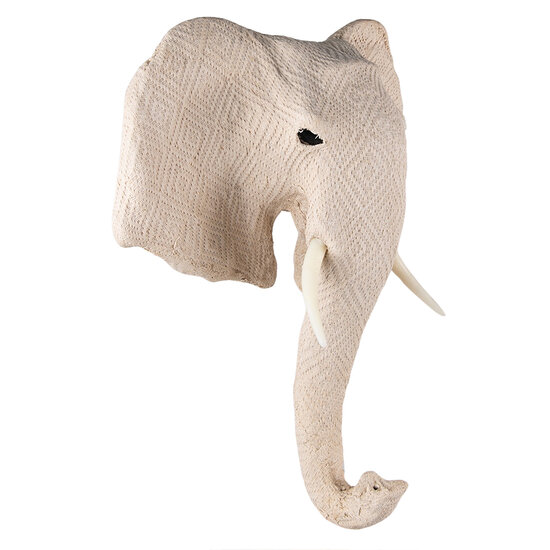 Clayre &amp; Eef   | Wanddecoratie Olifant Beige 41x17x47 cm | 65187