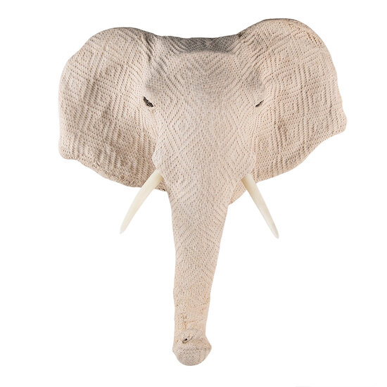 Clayre &amp; Eef   | Wanddecoratie Olifant Beige 41x17x47 cm | 65187