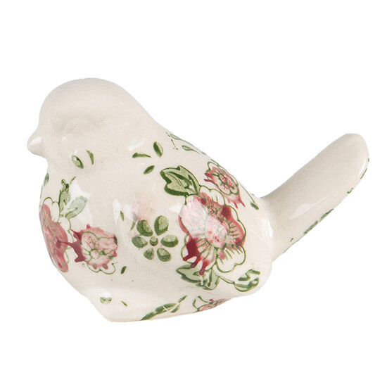 Clayre &amp; Eef   | Decoratie beeld Vogel Roze, Beige 10x6x7 cm | 6CE1567M