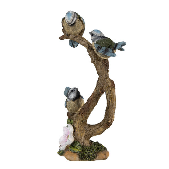 Clayre &amp; Eef   | Decoratie beeld Vogels Bruin Blauw 13x8x22 cm | 6PR3821