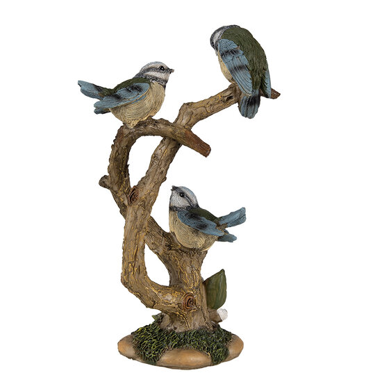 Clayre &amp; Eef   | Decoratie beeld Vogels Bruin Blauw 13x8x22 cm | 6PR3821