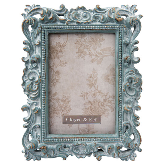 Clayre &amp; Eef   | Fotolijst Turquoise 16x3x22 cm / 10x15 cm | 2F0436