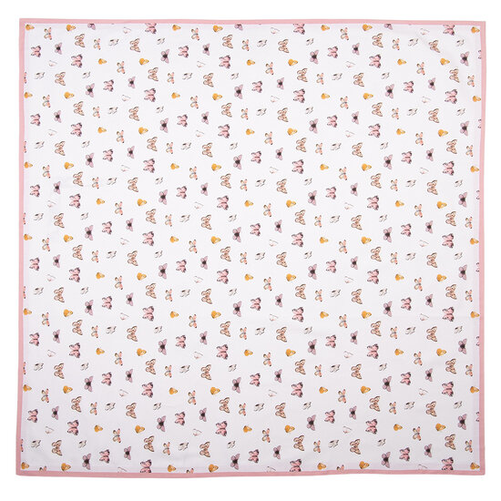 Clayre &amp; Eef   | Vierkant Tafelkleed Beige Roze 100x100 cm | BPD01