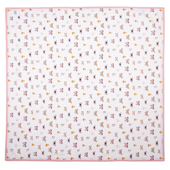 Clayre &amp; Eef   | Vierkant Tafelkleed Beige Roze 150x150 cm | BPD15