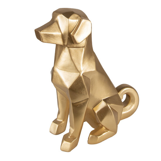 Clayre &amp; Eef   | Decoratie beeld hond Hond Goudkleurig 20x9x24 cm | 6PR3721