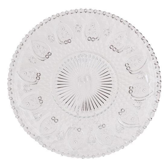 Clayre &amp; Eef   | Servies Dinerbord Transparant &oslash; 25x1 cm | 6GL0227