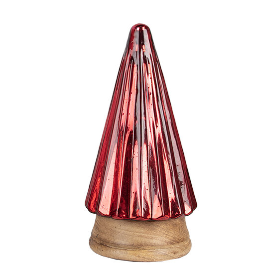 Clayre &amp; Eef   | Kerstdecoratie Kerstboom Rood &oslash; 11x20 cm | 65236S