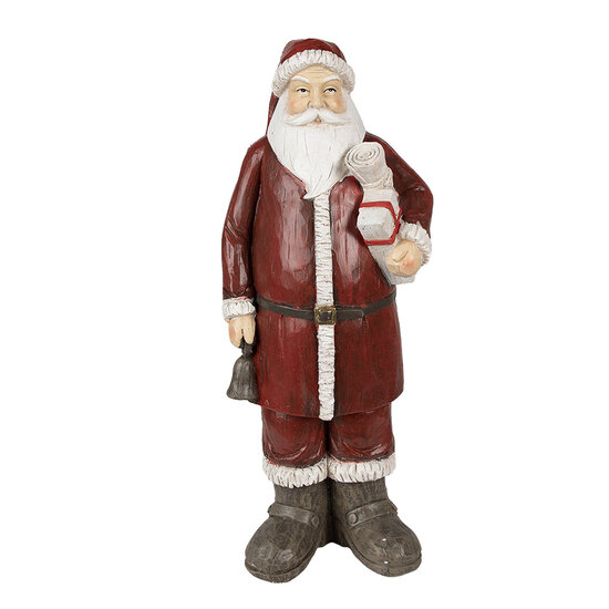 Clayre &amp; Eef   | Kerstdecoratie Beeld Rood, Wit 18x14x46 cm | 6PR3913