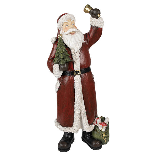 Clayre &amp; Eef   | Kerstdecoratie Beeld Rood, Wit 22x15x51 cm | 6PR3915