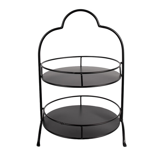 Clayre &amp; Eef   | Etag&egrave;re 2 laags Zwart &oslash; 30x45 cm | 6Y5243