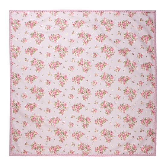 Clayre &amp; Eef   | Tafelkleed Roze 100x100 cm | SWR01