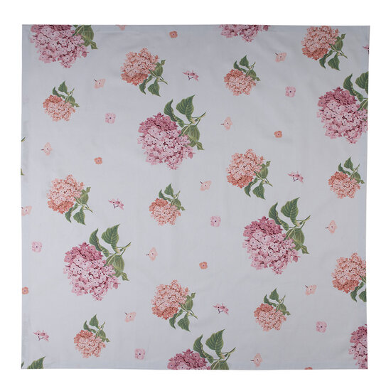 Clayre &amp; Eef   | Tafelkleed Wit, Roze, Blauw 100x100 cm | VTG01