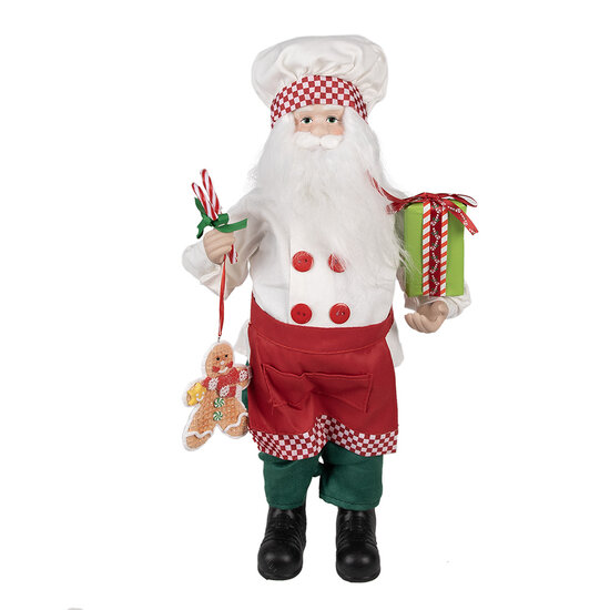 Clayre &amp; Eef   | Kerstdecoratie Kerstman Rood 26x16x46 cm | 65215