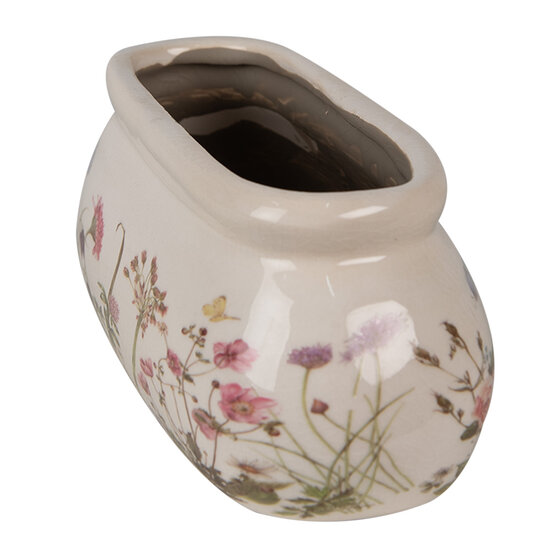 Clayre &amp; Eef   | Bloempot Binnen Roze Beige 18x7x7 cm | 6CE1602S