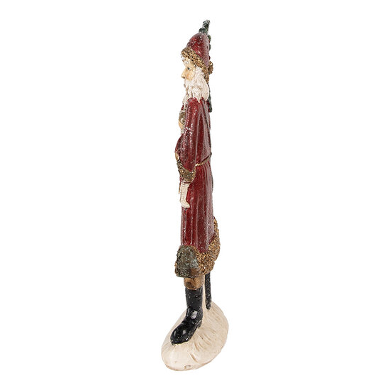 Clayre &amp; Eef   | Kerstdecoratie Beeld Kerstman Rood 9x4x23 cm | 6PR4925