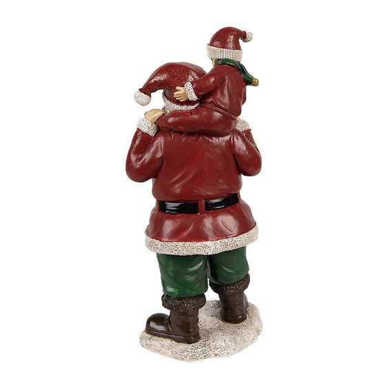 Clayre &amp; Eef   | Kerstdecoratie Beeld Kerstman Rood 11x8x23 cm | 6PR3936