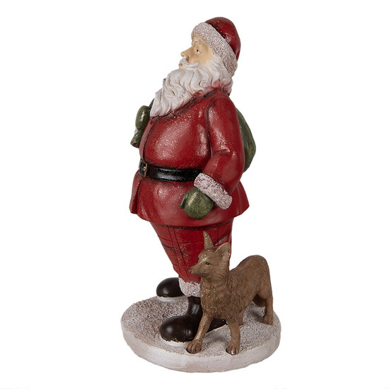 Clayre &amp; Eef   | Kerstdecoratie Beeld Kerstman Rood 16x14x26 cm | 6PR3946