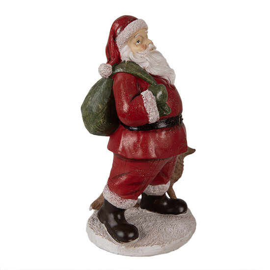 Clayre &amp; Eef   | Kerstdecoratie Beeld Kerstman Rood 16x14x26 cm | 6PR3946