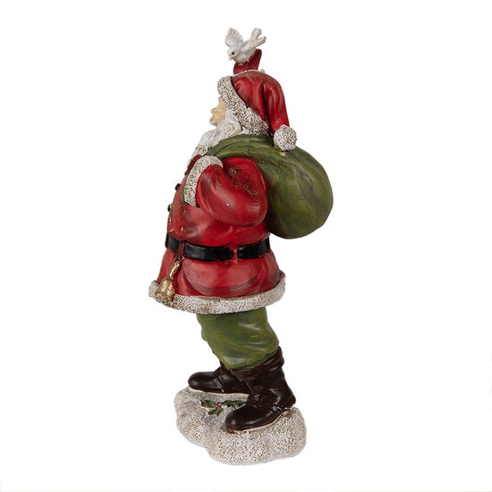 Clayre &amp; Eef   | Kerstdecoratie Beeld Kerstman Rood 13x10x23 cm | 6PR3948