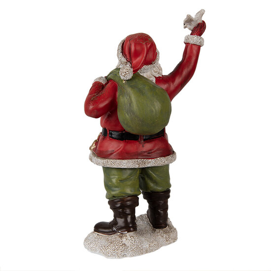 Clayre &amp; Eef   | Kerstdecoratie Beeld Kerstman Rood 13x10x23 cm | 6PR3948