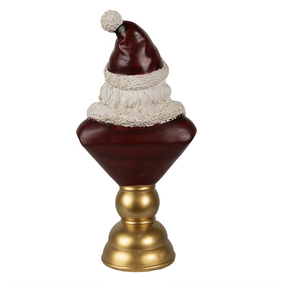 Clayre &amp; Eef   | Kerstdecoratie Beeld Kerstman Rood Wit 19x15x40 cm | 6PR3949