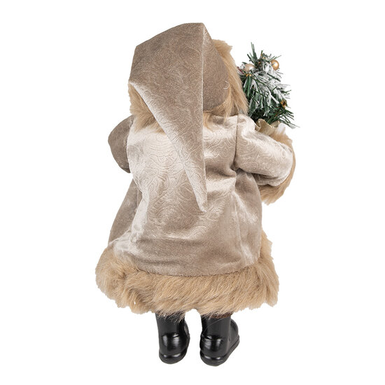 Clayre &amp; Eef   | Kerstdecoratie Kerstman Beige 29x20x63 cm | 50759