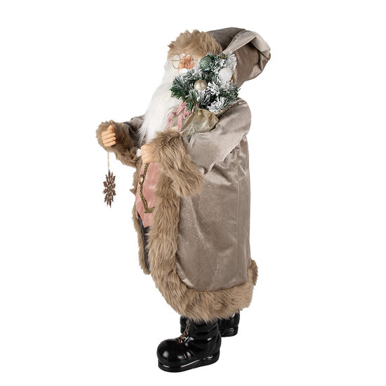 Clayre &amp; Eef   | Kerstdecoratie Kerstman Beige 37x29x82 cm | 50760