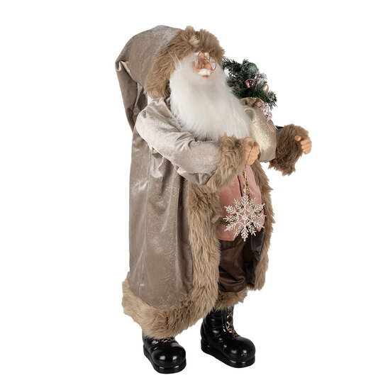 Clayre &amp; Eef   | Kerstdecoratie Kerstman Beige 37x29x82 cm | 50760