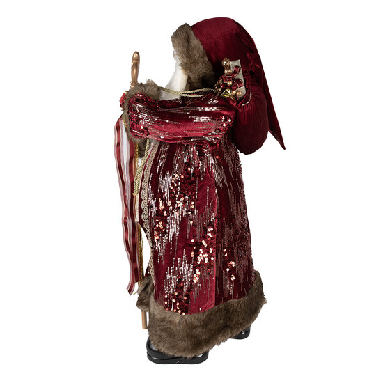 Clayre &amp; Eef   | Kerstdecoratie Kerstman Rood 37x29x82 cm | 50765