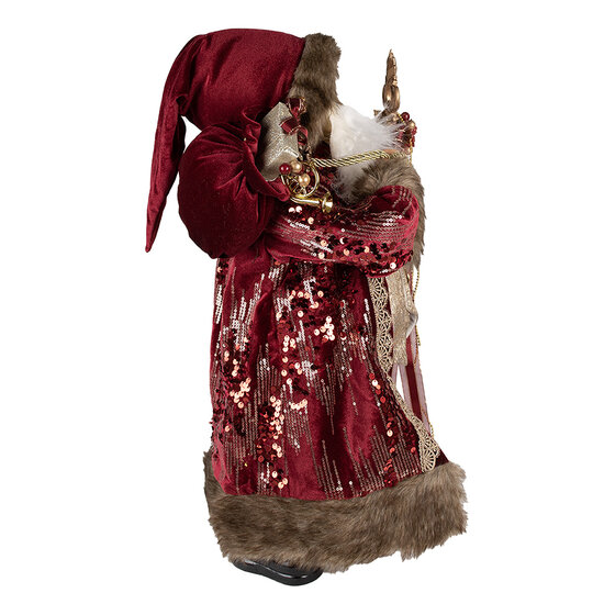 Clayre &amp; Eef   | Kerstdecoratie Kerstman Rood 29x20x63 cm | 50766