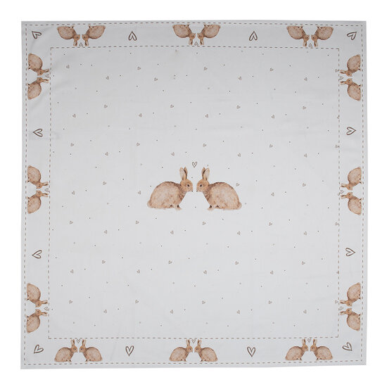 Clayre &amp; Eef   | Vierkant Tafelkleed Beige Bruin 100x100 cm | BSLC01