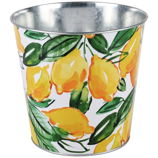 Dekoratief | Bloempot blik &#039;Lemon&#039;, 17x16x13cm | A210670